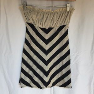 Strapless top black and gold